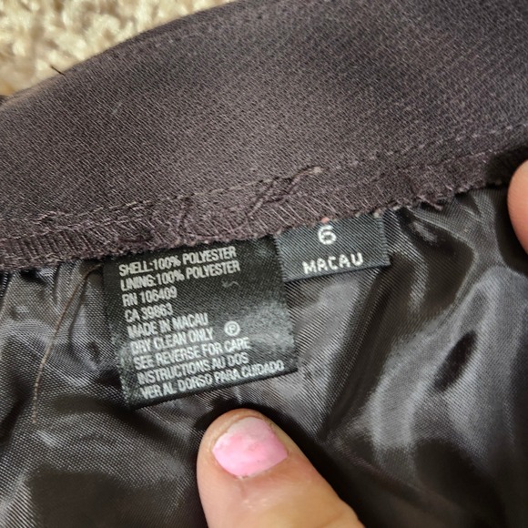 Vintage Brown Dress Pants Women's Size 6 Straight Leg Lined Made in Macau‎ - Picture 5 of 6